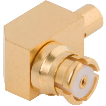 SMP Female Connector, Swept R/A for .085 Cable, 1222-4005