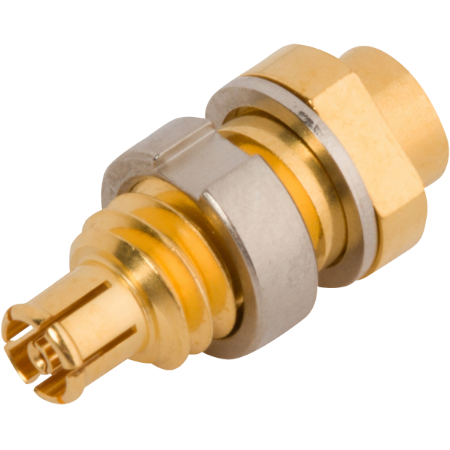 SMPM Female Bulkhead Connector for .085 Cable, 3221-4000