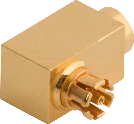 SMPS Female Connector, Swept R/A for .047 Cable, 3822-40001