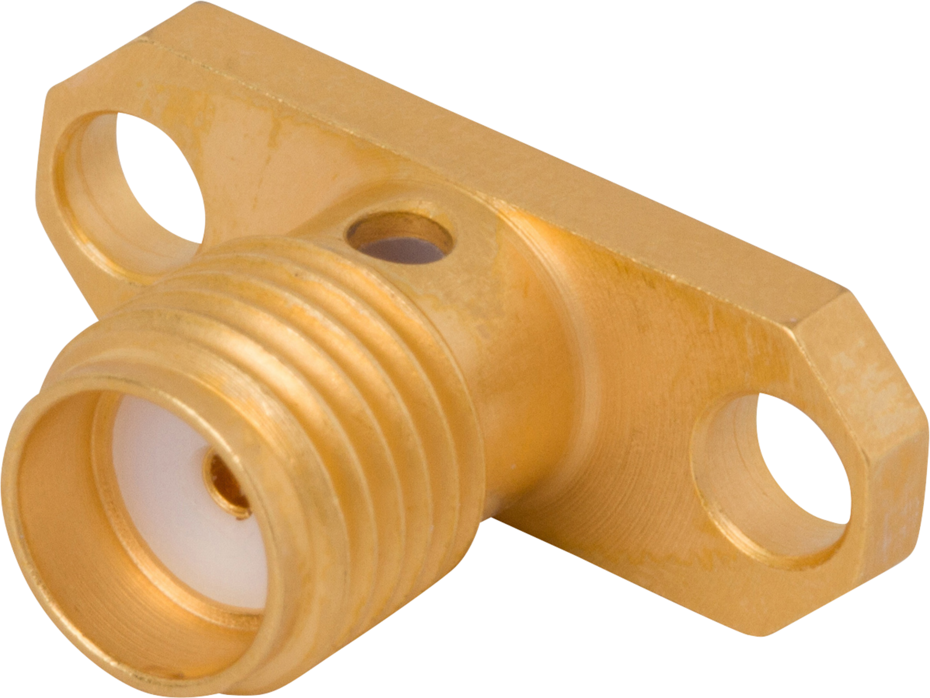 SMA Female Flange Mount Connector, 2 Hole, for .085 Cable, 2933-6001
