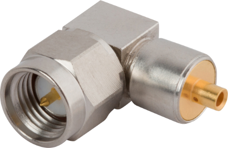 SMA Male Connector, Swept R/A for .085 Cable, SF2915-6605