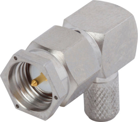 SMA Male Connector, Lockwire Holes, R/A for RG-178 Cable, M39012/56-3006