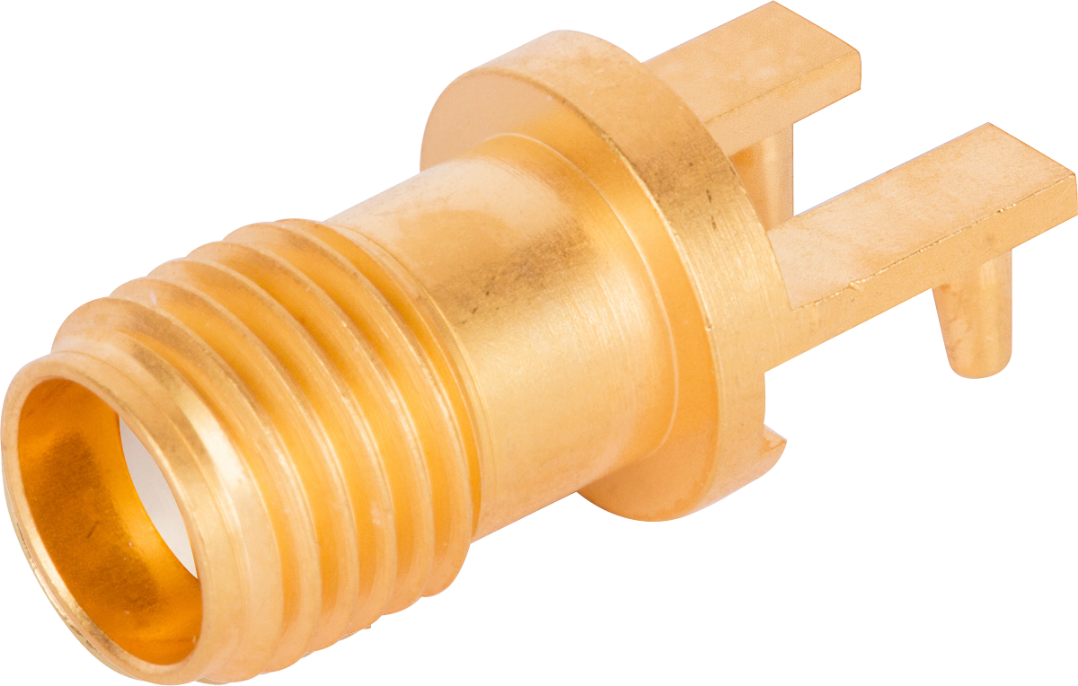 SMA Female PCB Edge Lock Connector, 2 Leg, .062" PCB Thickness", 2921-00037