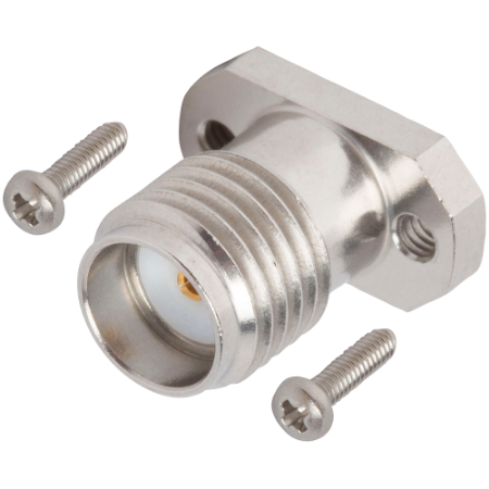 SMA Female Solderless PCB Compression Mount Connector, 2 Hole, with 4.76mm Screws (Stripline), SF2921-61356-1S