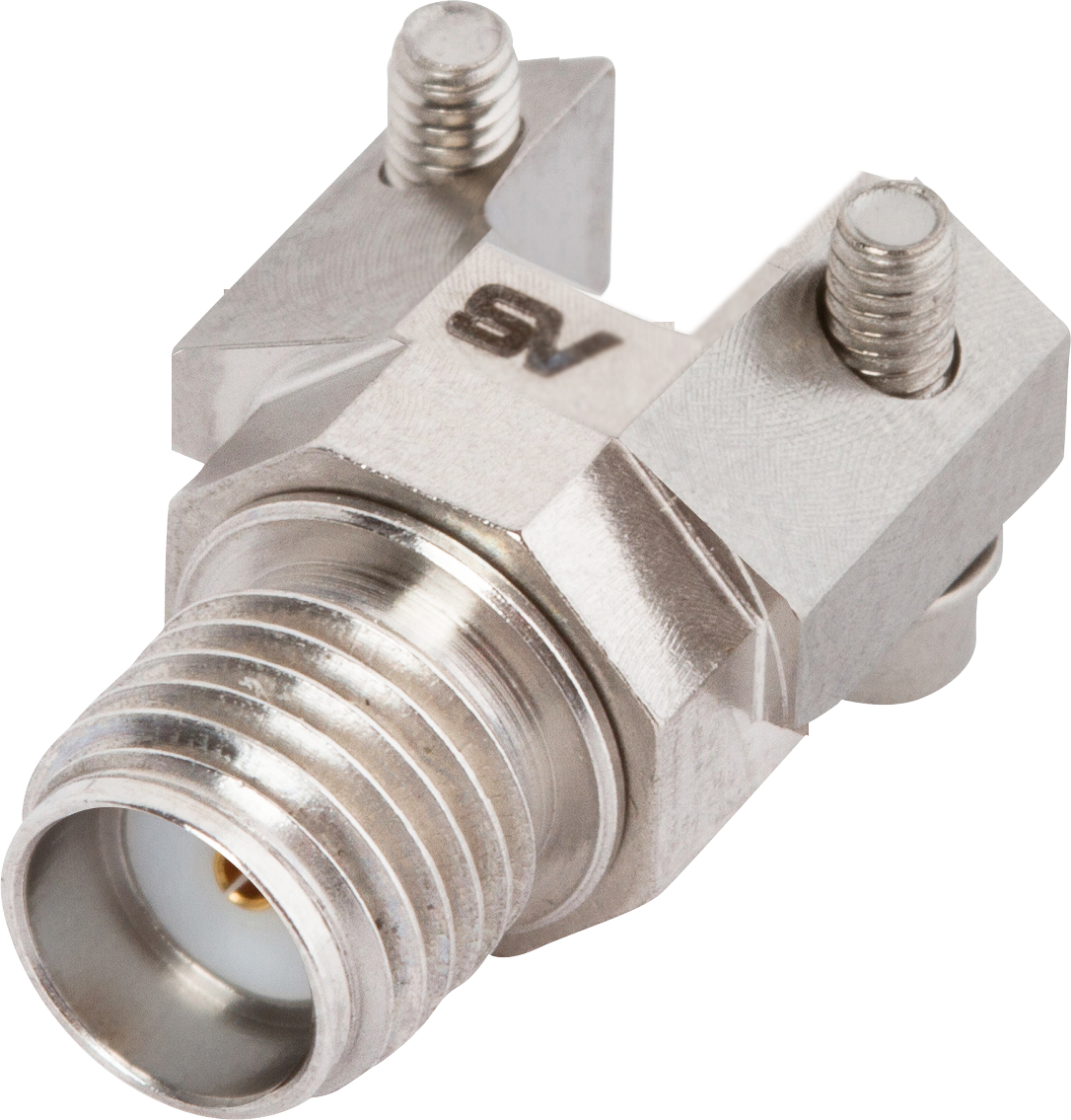 SMA Female Solderless PCB Reduced Flange Edge Launch Connector, 2 Hole, SF2921-61560