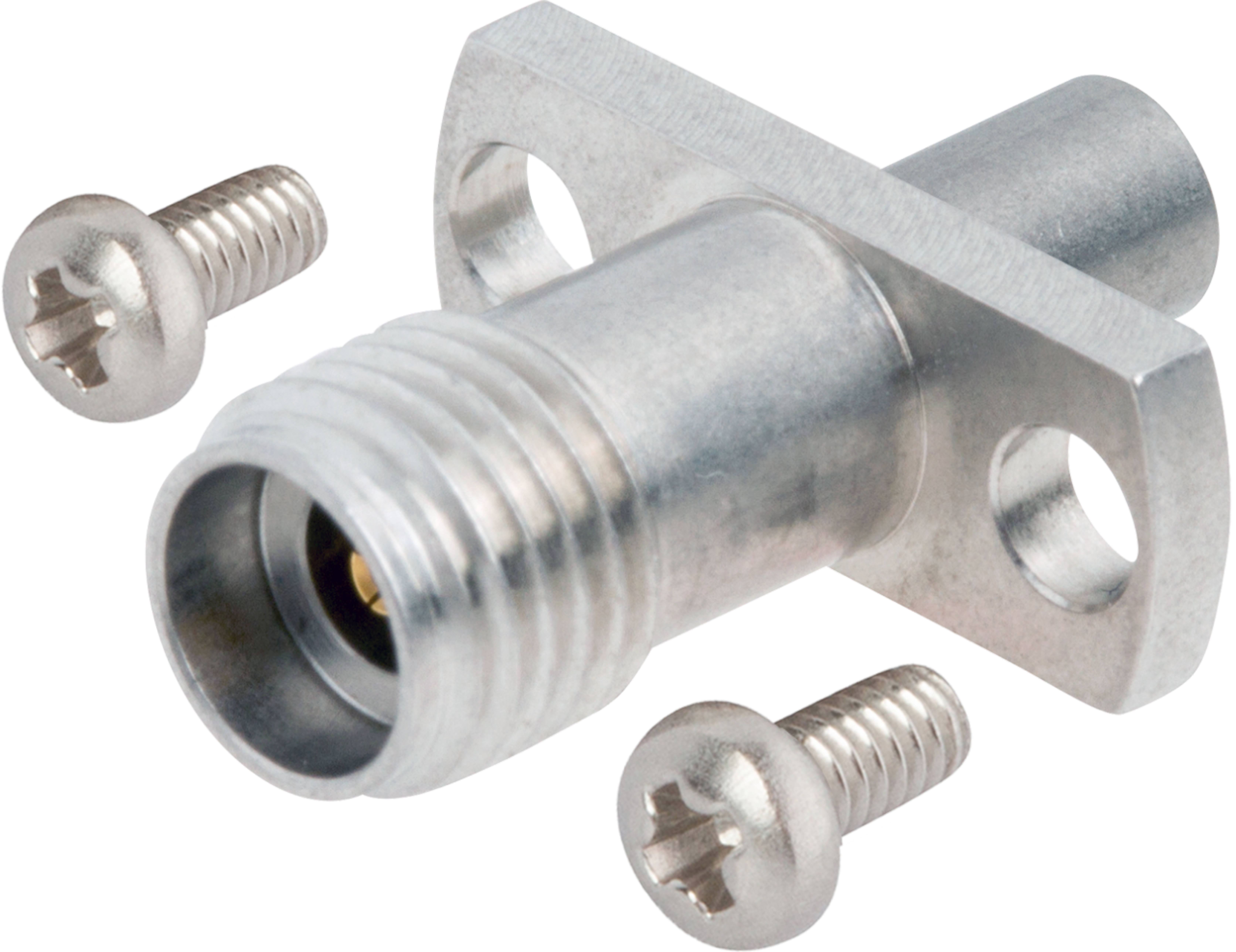 2.4mm Female to SMPM Male, SB, Flange Mount Adapter, 2 Hole, with Screws, 1116-6096