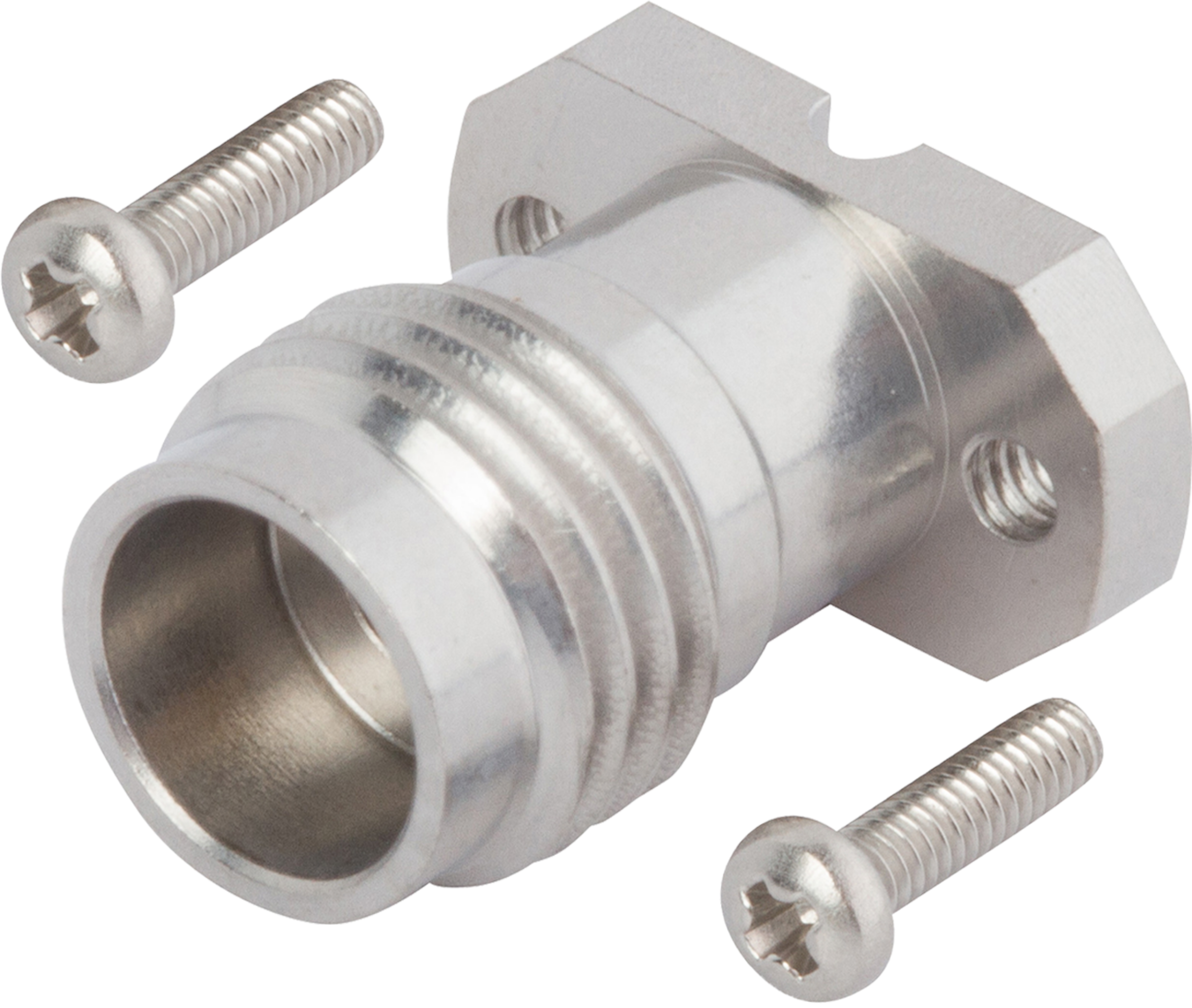 2.4mm Female Solderless PCB Compression Mount Connector, 2 Hole, with 6.35mm Screws (CPW / Microstrip), SF1621-60026-2S