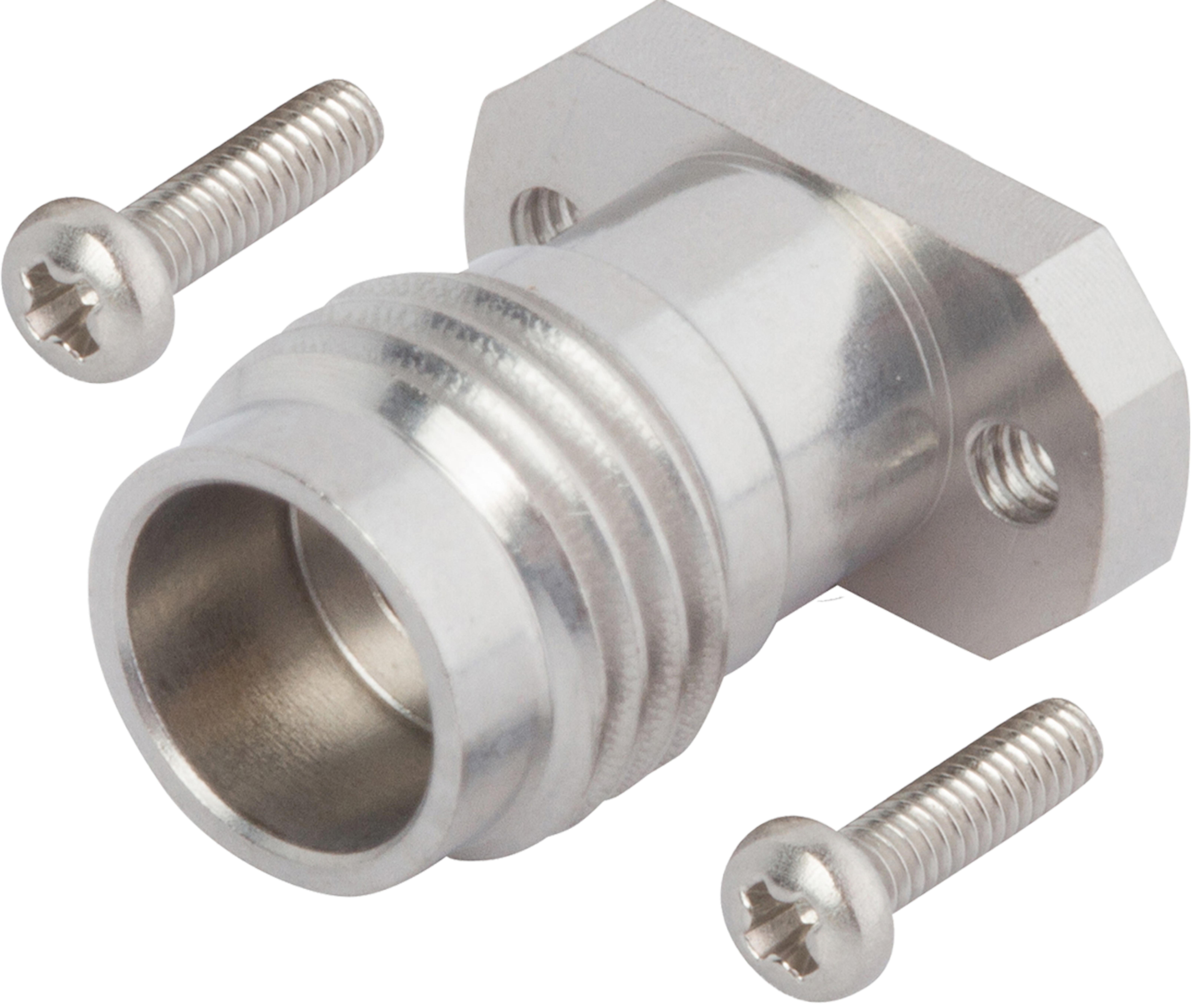 2.4mm Female Solderless PCB Compression Mount Connector, 2 Hole, with 4.76mm Screws (Stripline), SF1621-60029-1S