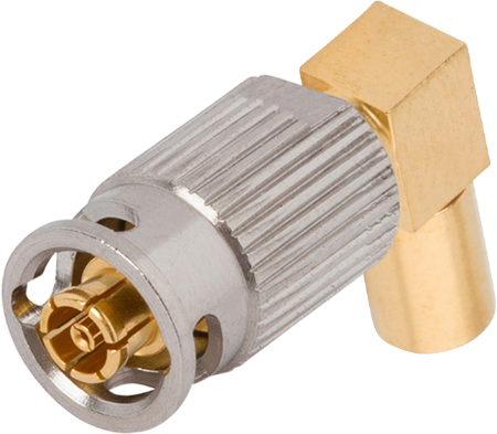 SMPM Female QB Connector, R/A for .085 Cable, 3222-60004