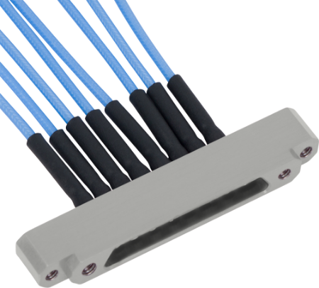 Mini-D RF SMPS Male Bulkhead to (8) 2.92mm Male 6" Cable Assemblies for .047 Cable, 7038-0726