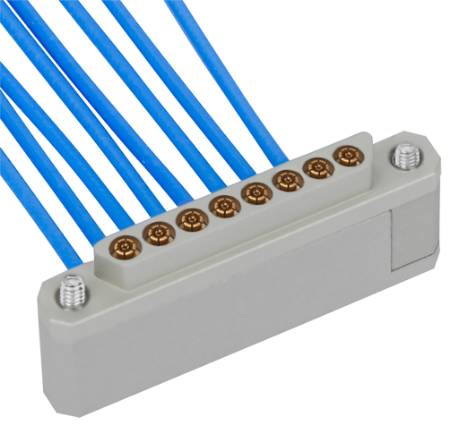 Mini-D RF SMPS Female R/A to (8) 2.92mm Male 6" Cable Assemblies for .047 Cable, 7038-0758