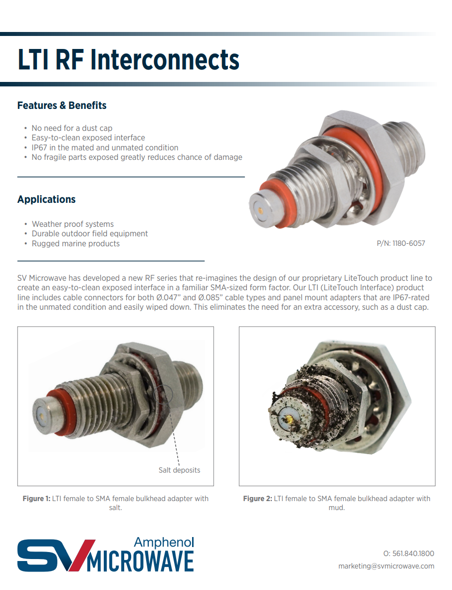 LiteTouch Interface Connector | LTI | SV Microwave