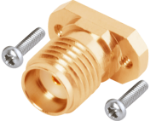 SMA Female Solderless Non-Magnetic LiteTouch PCB Connector, 2 Hole, with 4.76mm Screws (Stripline), 2921-40049-1S