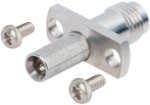 SMPM Male, FD to SMA Female Flange Mount Adapter, 2 Hole, with Screws, 1132-6161