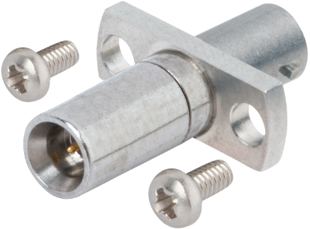 SMP Male QB to SMP Male, SB, Flange Mount Adapter, 2 Hole, with Screws, 1112-6238
