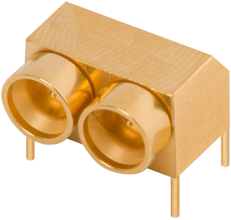 SMP Male R/A PCB Surface Mount Connector, 2 Port, FD, 9312-60037