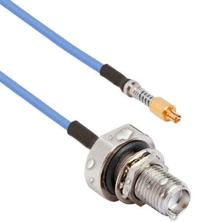 SMPS Female VITA 67.3 Backplane Contact to SMA Female Bulkhead (IP67 Rated) 12" Cable Assembly for .047 Cable, 7038-7788