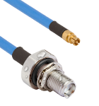 SMA Female Waterproof (IP68 Rated) Bulkhead to SMPM Female 6" Cable Assembly for .085" Cable, 7032-10878