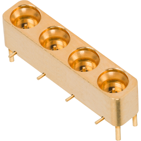 SMPM Male R/A Contact PCB Surface Mount Connector, 4 Port, FD, 3212-40048