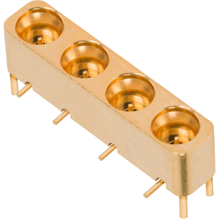 SMPM Male R/A Contact PCB Surface Mount Connector, 4 Port, FD, 3212-40048