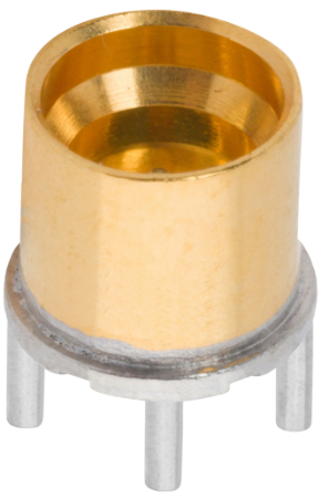 SMPM Male PCB Surface Mount Connector (Glass Seal, Pre-Tinned) SB, 4 Legs, 3211-60527