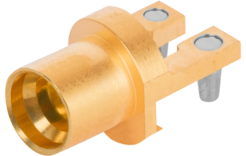 SMPM Male PCB Edge Lock Connector, 2 Leg, SB, .062" PCB Thickness