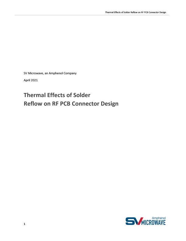 Thermal Effect of Solder Reflow on RF PCB Connector Design