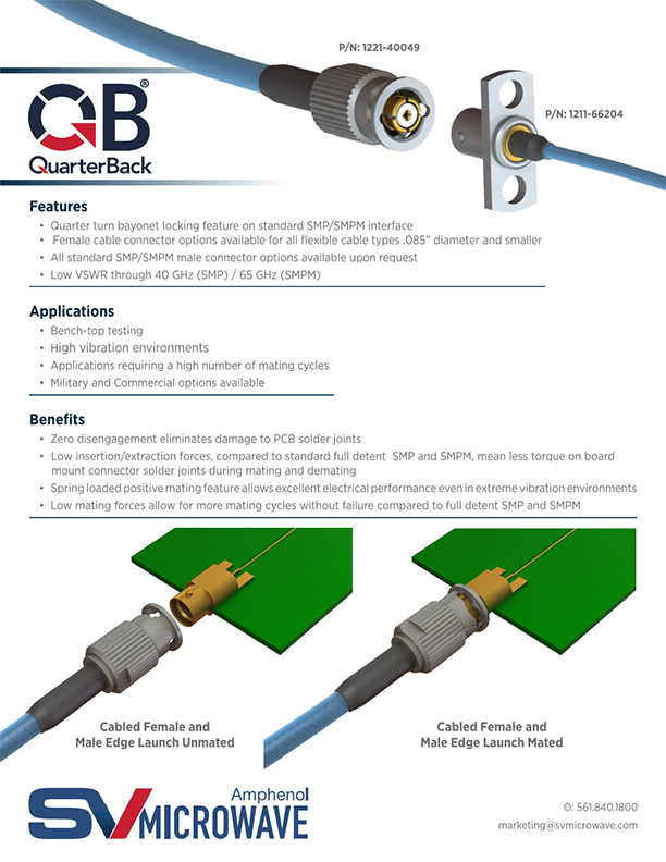 APC SV RF PCB Capabilities Catalog QuarterBack RF Cable Assemblies